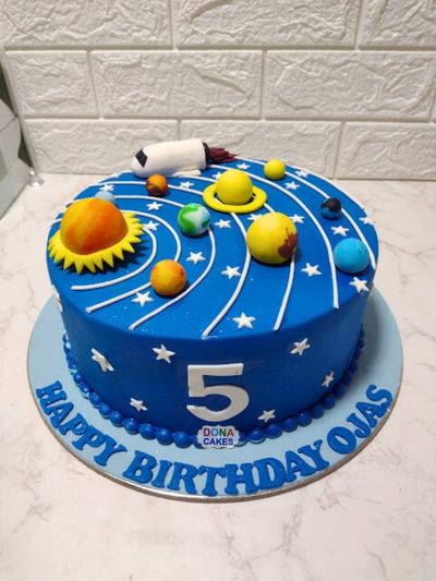 Space Geek Planets Theme Cake